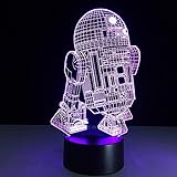 3D simplemente visual, la lámpara en sí misma es plana especialmente en la oscuridad, ¡la emoción de la visión será fuerte! Efectos de iluminación únicos Increíble lámpara de decoración para el hogar de ilusión óptica
