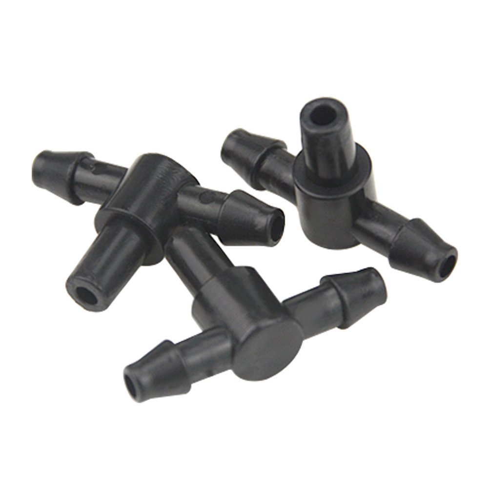 100Pcs(50Pairs) Garden Irrigation Kit Adjustable Misting Drippers Atomizing Connect with Tee Connector Round Emitter Drip System for Flower Pot Garden Lawn Water Irrigation Drip Kit