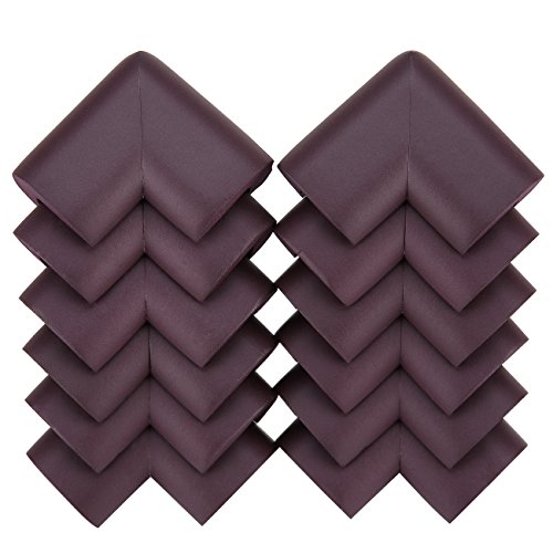 SySrion Corner Guards 12 Piece Set - Cushiony Table Furniture Childproofing Corner Cushion Protectors Baby Safety Extra Dense Non Toxic Edge & Corner Guard Bumpers - Coffee Brown