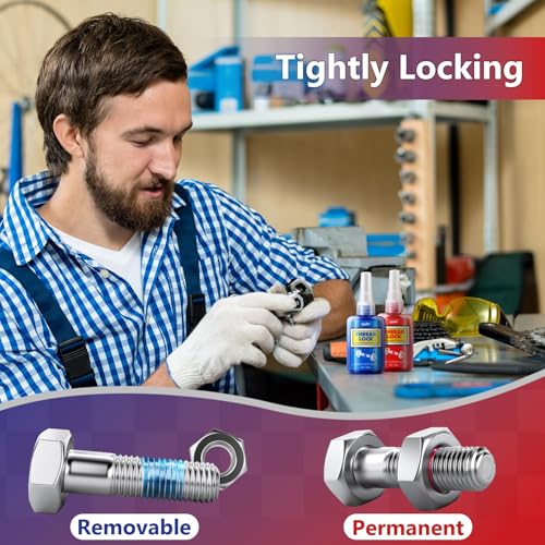 Miniatura 5 de Fijador De Tornillos Fuerte Y Media, 2x50 Ml, Pegamento Fuerte Para Fijador Tornillos Y Tuercas, Metales, Elementos De Fijación, Prevención De Aflojamiento Y Corrosión, Thread Lock