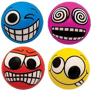 Baker Ross AX362 Stressbal Met Gekke Gezichten Voor Kinderen – Set Van 6, Stuiterballen, Perfect Voor Kinderfeestjes En…