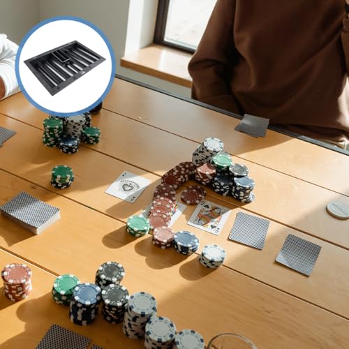Rangement jetons poker transparent rigide compact avec support de table 350 jetons