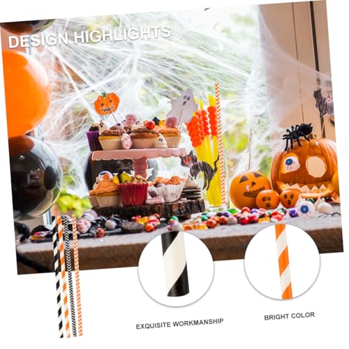 100 pitillos desechables de papel para Halloween miniatura 5