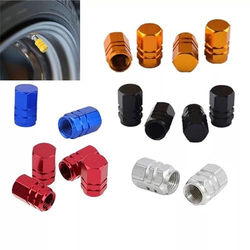 Kit 4 Tampa Bico Válvula Alumínio Pneu Capa Automotiva para Carro, Moto, Caminhão, Bicicleta, Bike U