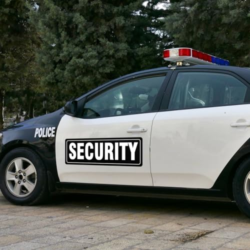 Image of Security Sign Magnet, 2 Pack Black Security Officers Magnetic Signs For Vehicles Trucks, SUV and Cars, Rover, Patrol Security 14.2 inchx4.3 inch