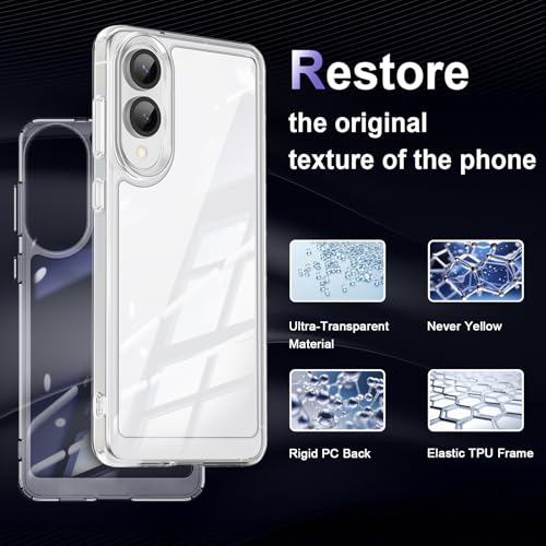 Image of Case for Samsung Galaxy S25 Edge 5G, Military Grade Drop Protection Phone Case, Yellowing Resistant, Anti-Scratch Hard PC Back, Shockproof Hard Ultra-Thin Protective Cover, Clear