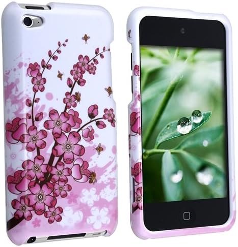 Snap On Protector Hard Case for iPod Touch 4th Generation, 4th Gen Spring Flower Design Pink