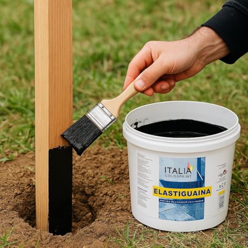 Elastiguaina Nero Elastomerica Bituminosa Nero Impermeabilizzante Protettivo Alta Resistenza Gomma Elastica Liquida (Nero, Kg 1,5) - 5