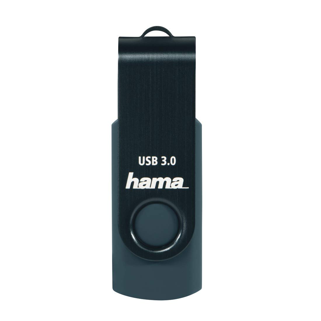 Hama Chiavetta USB 3 da 256 GB (trasferimento dati da 90 MB/s con occhiello per il fissaggio all'anello portachiavi, memory stick in metallo, adatto per Windows/MacBook), blu petrolio