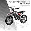 OLALA 36V Electric Dirt Bike for Kids Aged 5-8, Brushless 350W Racing Grade Electric Motorcycle, Up to 18.6MPH & 3 Speed Settings, Dual Disc Brakes, 14'' Off-Road Knobby Tires, Black #5