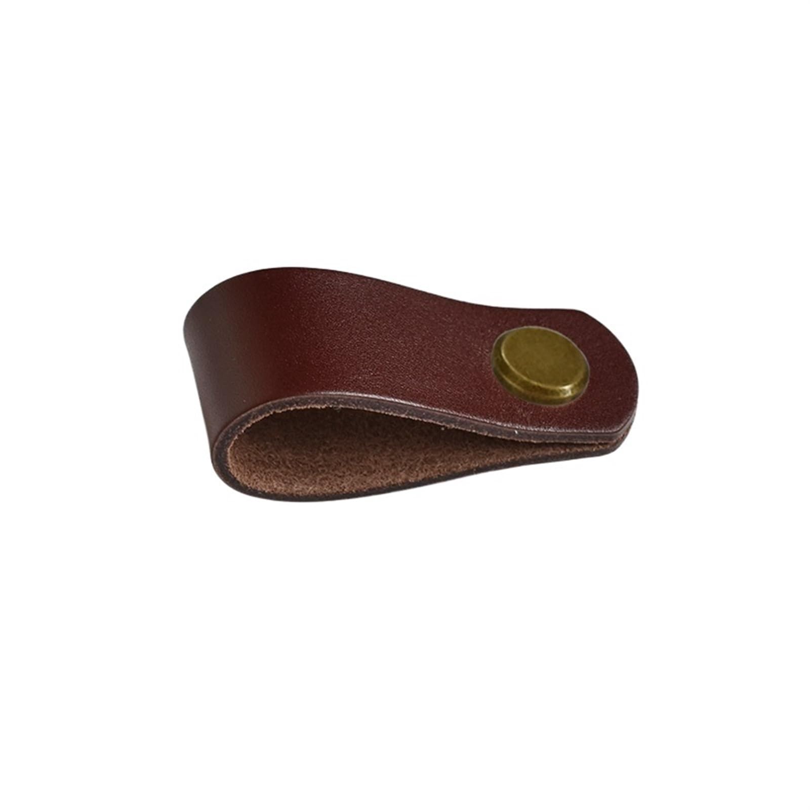 CQAHDSEVF Leather Drawer Pulls, Leather Furniture Drawer Handles Cabinet Wardrobe Door Knobs Dresser Pulls Multicolor(Brown-Bronze)