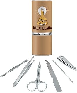 Dalai Llama Funny Humor Stainless Steel Manicure Pedicure Grooming Beauty Care Travel Kit