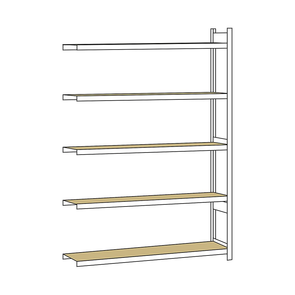 Certeo - Unidad amplia estante de estantería, con tableros de partículas, altura 3000 mm, 2500 mm de envergadura, anbauregal, profundidad 400 mm - - estante de estantería amplia coloca amplia plataforma bastidores de estantes de acero estanterías estantes