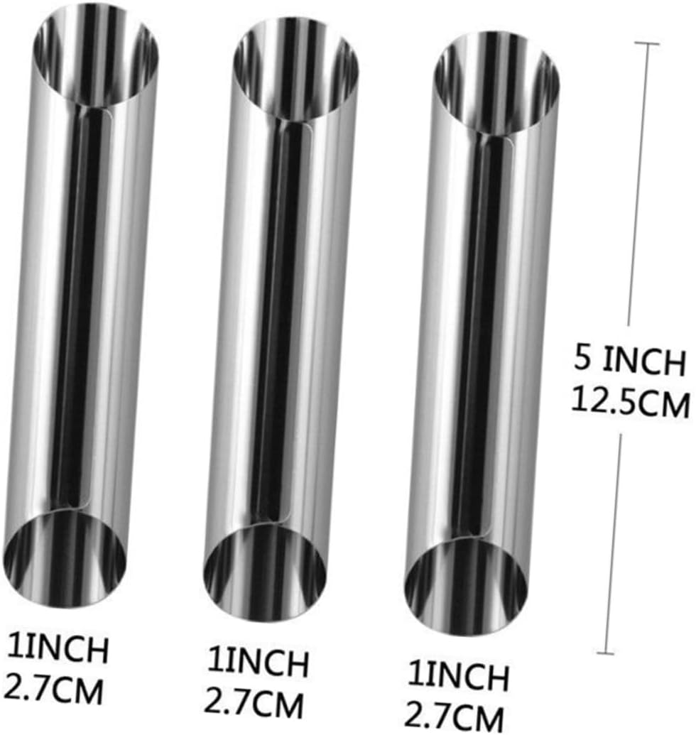 Zerodeko 20pcs Stainless Steel Bread Baking Molds Large Screw Tube Cylindrical Shape Croissant Pastry Molds Empty Bread Baking Tubes for Home Store