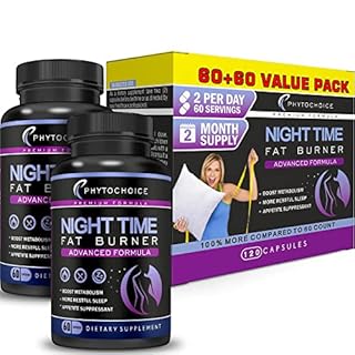 Nighttime Fat Burner with Melatonin - Appetite Suppressant for Weight Loss - Night time Fat Burner for Women Supporting Sleep & Relaxation - Weight Loss Diet Pills that Work at Night - 2 Pack