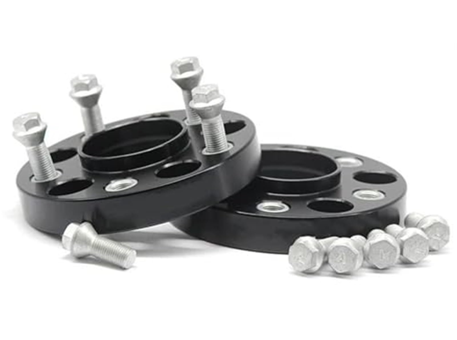 Podkładki dystansowe 2 sztuki, do 25/30/35/40 mm, kute ze stopu aluminium 6061-T6, podkładki kół samochodowych PCD 5x100 57,1, adaptera koła Dystans do kół(BLACK 20MM)