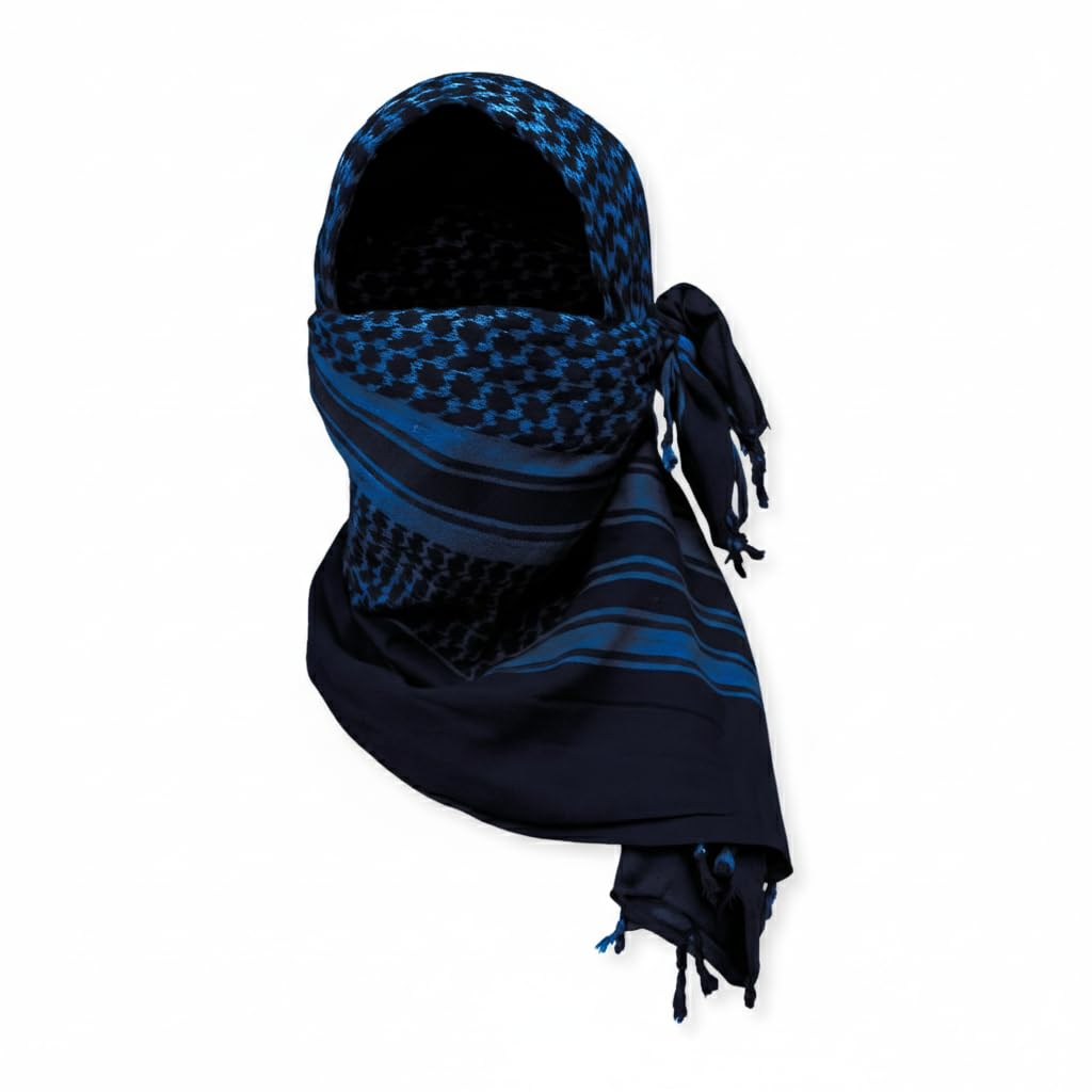 M MCGUIRE GEAR Shemagh Tactical Scarf, Middle Eastern Desert Hood, Bandana, Keffiyeh, Military Style, 100% Cotton, 42" x 42"