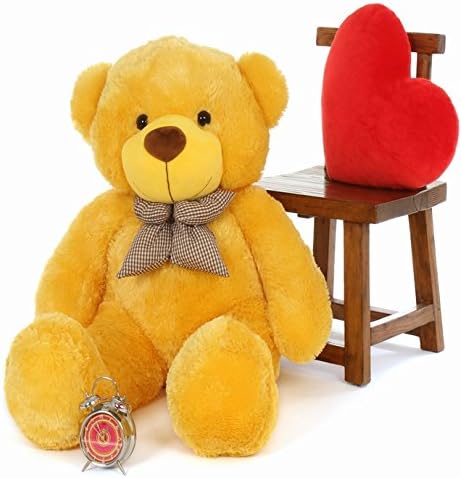 Toyhub Stuffed Soft Teddy Bear (Yellow, 6 Feet)