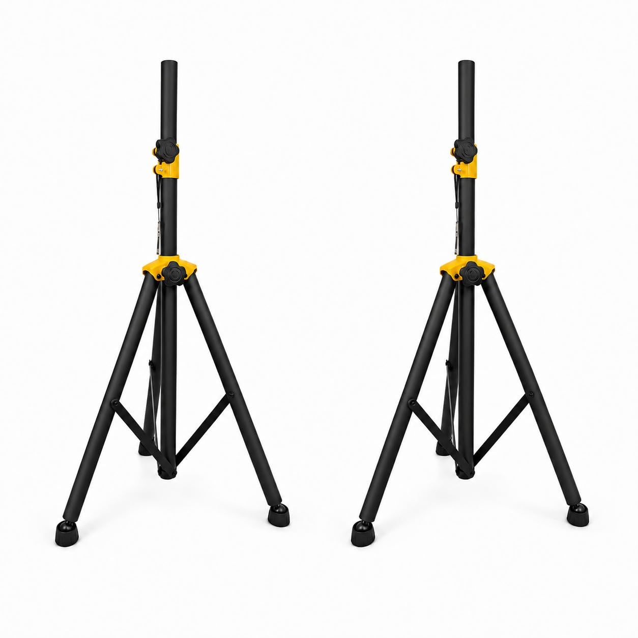 Premium X 2er Set Lautsprecherstativ 105-165 cm, 2X Boxenstativ aus Stahl bis 50 kg, höhenverstellbares PA Stativ mit 35 mm Aufnahme, Sicherungspin & rutschfesten Kugelgelenk-Füßen