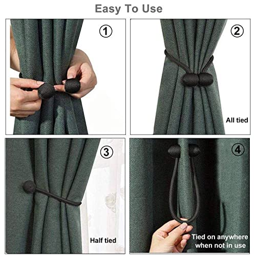 Ihclink Window Curtain Tiebacks Clips Vs Strong Magnetic Tie Band Home Office Decorative Drapes Weave Holdbacks Holders European Style 1 Pair #TOP2