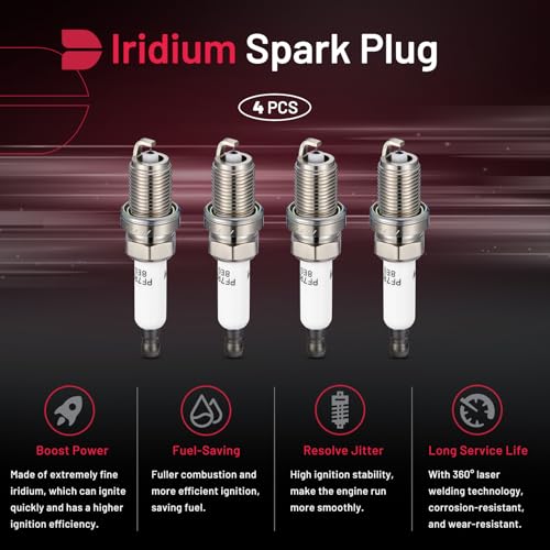 Image of BDFHYK 91039 Platinum Iridium Spark Plugs Compatible with Buick 2013-2021 Encore,Compatible with Chevy 2011-2015 Cruze 2016 Cruze Limited, 2012-2020 Sonic Trax 1.4L L4 Replacement for XP3922 Set of 4