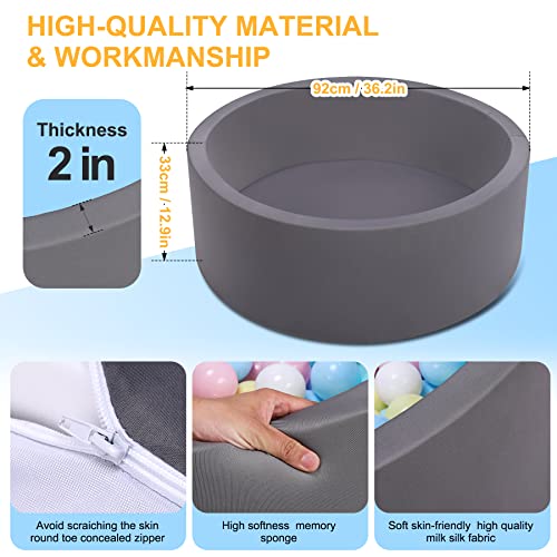 KKdema Ball Pit, Foam Ball Pit for Toddlers Kids Children, Larger Baby Ball Pit Creates a Fun and Safe Area to Play for Your Kids Children, Soft Round Designed, Easy to Install - Thumbnail 2