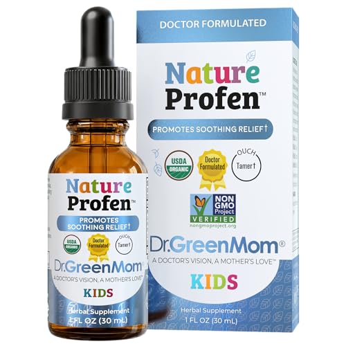 Dr. Green Mom Nature Profen Natural Relief for Infants & Kids | USDA Organic Herbal Drops for Teething Growth Spurts and Occasional Discomfort | Natural Child & Baby Comfort Aid