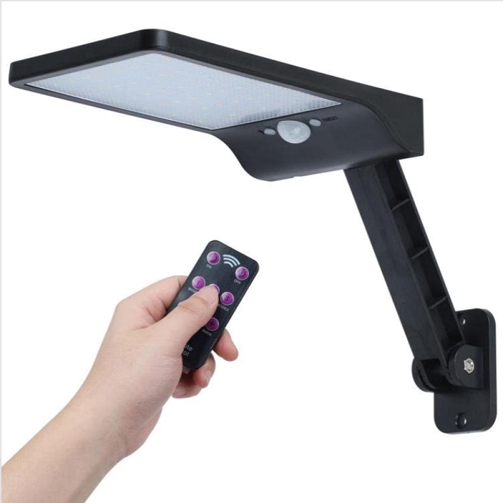 HQQN 2pcs 48 LED Wireless Solar Lamp Wall Street Yard Garden with Three Modes Outdoor Waterproof Solar Light Security Lighting-Black_China_1PC