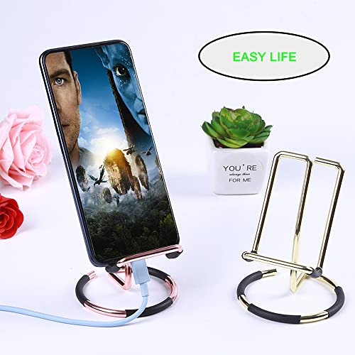 Cell Phone Stand For Iphone 13 12, Phone Dock: Holder, Cradle, Stand For Office Desk, 2022 Stable And Durable Fashion Phone Bracket - 2 Pcs (Gold And Rose Gold) #TOP2