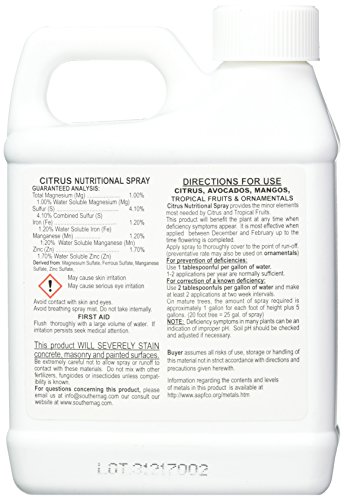 Southern Ag Chelated Liquid Iron, 16 Oz & Chelated Citrus Nutritional Spray, 16 Oz #TOP4