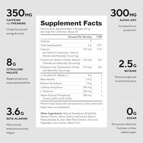 Image of LEGION Pulse Pre Workout - All Natural Nitric Oxide Preworkout Drink to Boost Energy, Creatine Free, Naturally Sweetened, Beta Alanine, Citrulline, Alpha GPC (Strawberry Margarita)