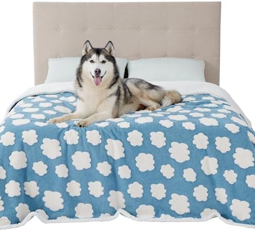 2 Pack Soft Sherpa Dog Blanket – Large Cozy Fleece Throw For Pets, Sofa & Floor