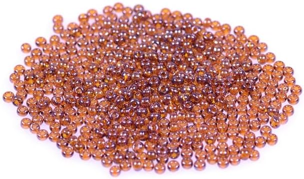 250g Round Preciosa Ornela Rocailles Seed Beads, Dark Topaz, Bronze Blue Iris (19135), Glass, Czech Republic (10/0)