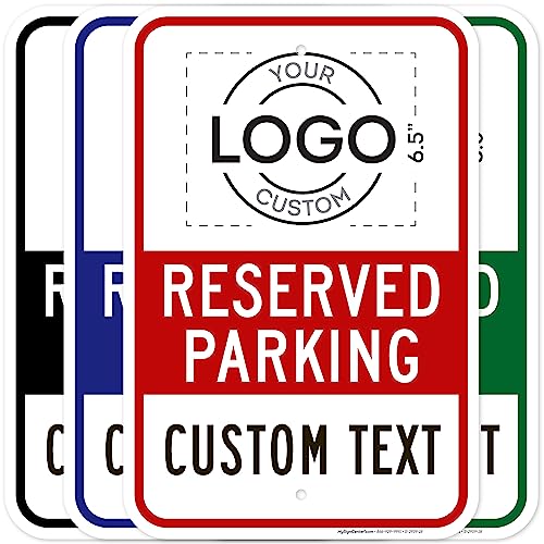 Custom No Parking Sign, Custom Reserved Parking Signs for Business, 12x18 Inches, Rust Free .063 Aluminum, Fade Resistant, Made in USA by My Sign Center (Post Holes)