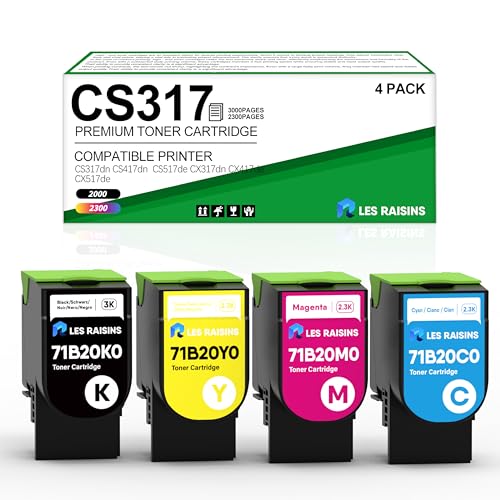 Remplacement de Cartouche de Toner CS417 pour Lexmark CS417dn Cartouche de Toner pour Lexmark CS317dn CS517de, CX317, CX417, CX517, 71B10K0, 71B10C0, 71B10M0,...