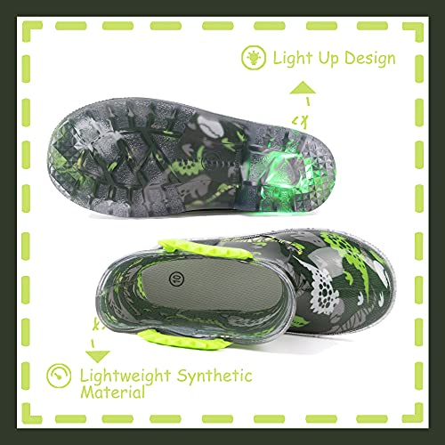Image of Outee Toddler Kids Adorable Lightwight Waterproof Rain Boots Light Up by Steps