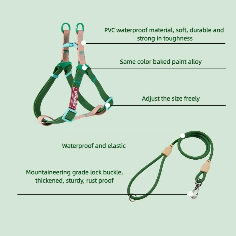 Adjustable Dog Universal Chest Harness+Traction Rope Set, Waterproof, Chew-Resistant - Image 3