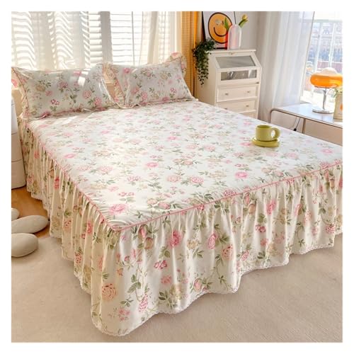 Falda de cama algodón de diseño botánico exclusivo King Queen 6