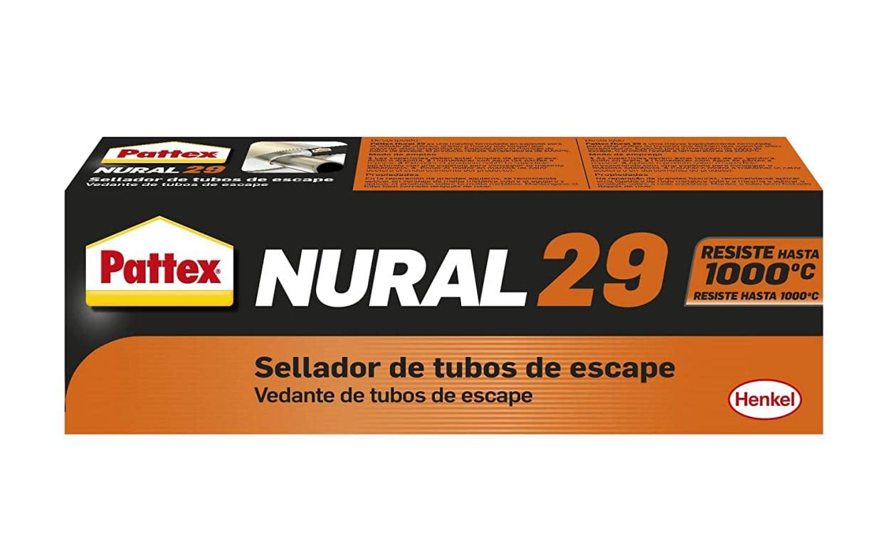 Pattex Nural 29, sellador de tubos de escape, uniones, grietas o fisuras, crema, 140 gr