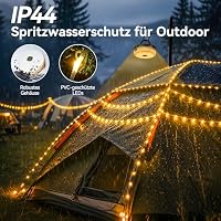 Hopexy Camping Lichterkette Aufrollbar 10M LED, 4-in-1 Wiederaufladbare Magnetisch Campinglampe mit Batterie, 15 Lichtmodi, USB & Powerbank, IP44 Camping Licht Auße für Zelt, Garten und Wohnwagen – Ansicht 5