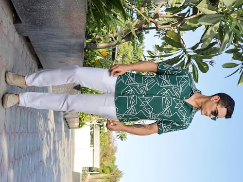 Image of Thomas Scott Mens | Half Sleeve | Embroidered Printed | Regular Fit | 100% Cotton | Casual Shirts