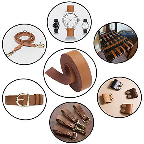 Picheng Leather Strips 1 Inch Wide 100 Inches Long, Leather Belt Strap Very Suitable For Pet Collars, Traction Ropes,Belts, Keychains Diy Craft Projects (Light Brown) #TOP3