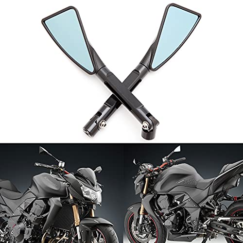 Jmtbno 8Mm 10Mm Universal Cnc Motorcycle Handlebar End Mirror, Motorcycle Side Rearview Mirrors For Street Bike Sport Bike Dirt Bike Cruiser Chopper Scooter(Black) #TOP6
