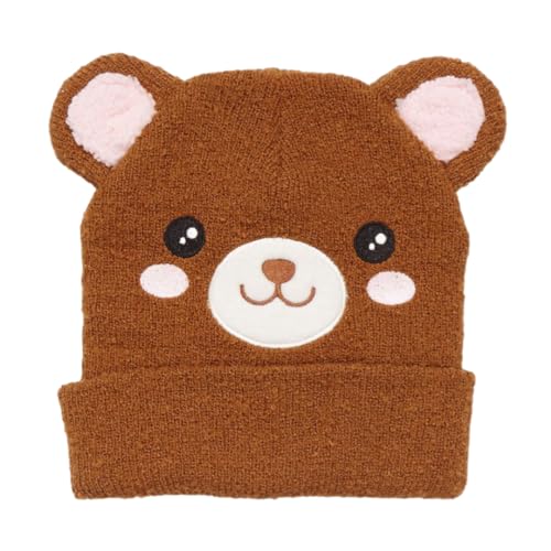 Image of FashionFritz & Little Bitz Bear face adult cold weather beanie and fuzzy bear gloves accessory bundle