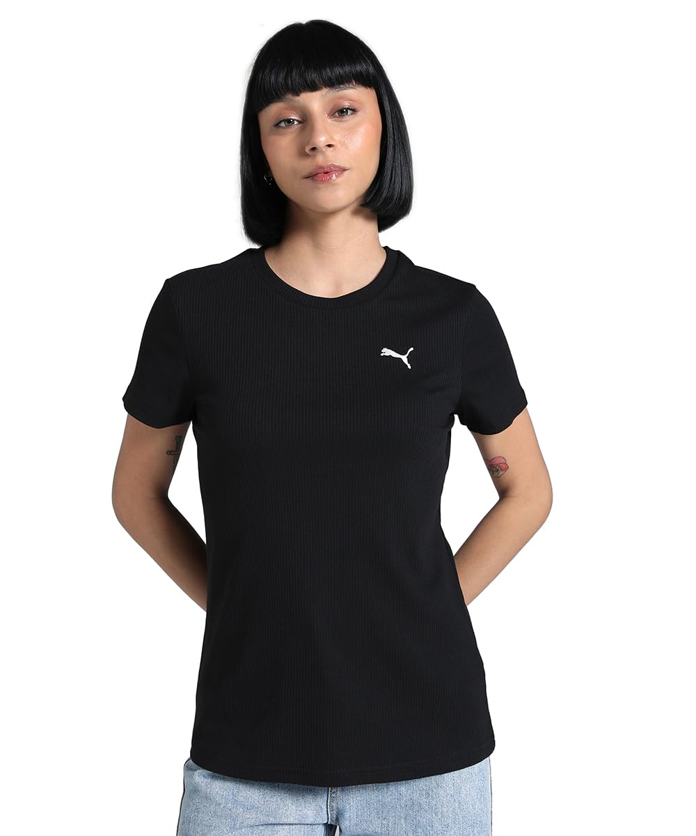 PUMA Unisex ESS Elevated Rib Tee T-Shirts (Pack of 1)