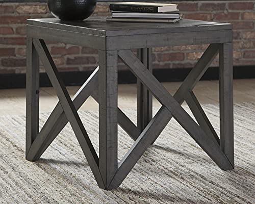 Signature Design by Ashley Haroflyn Rustic Square End Table,Grey - Image 4