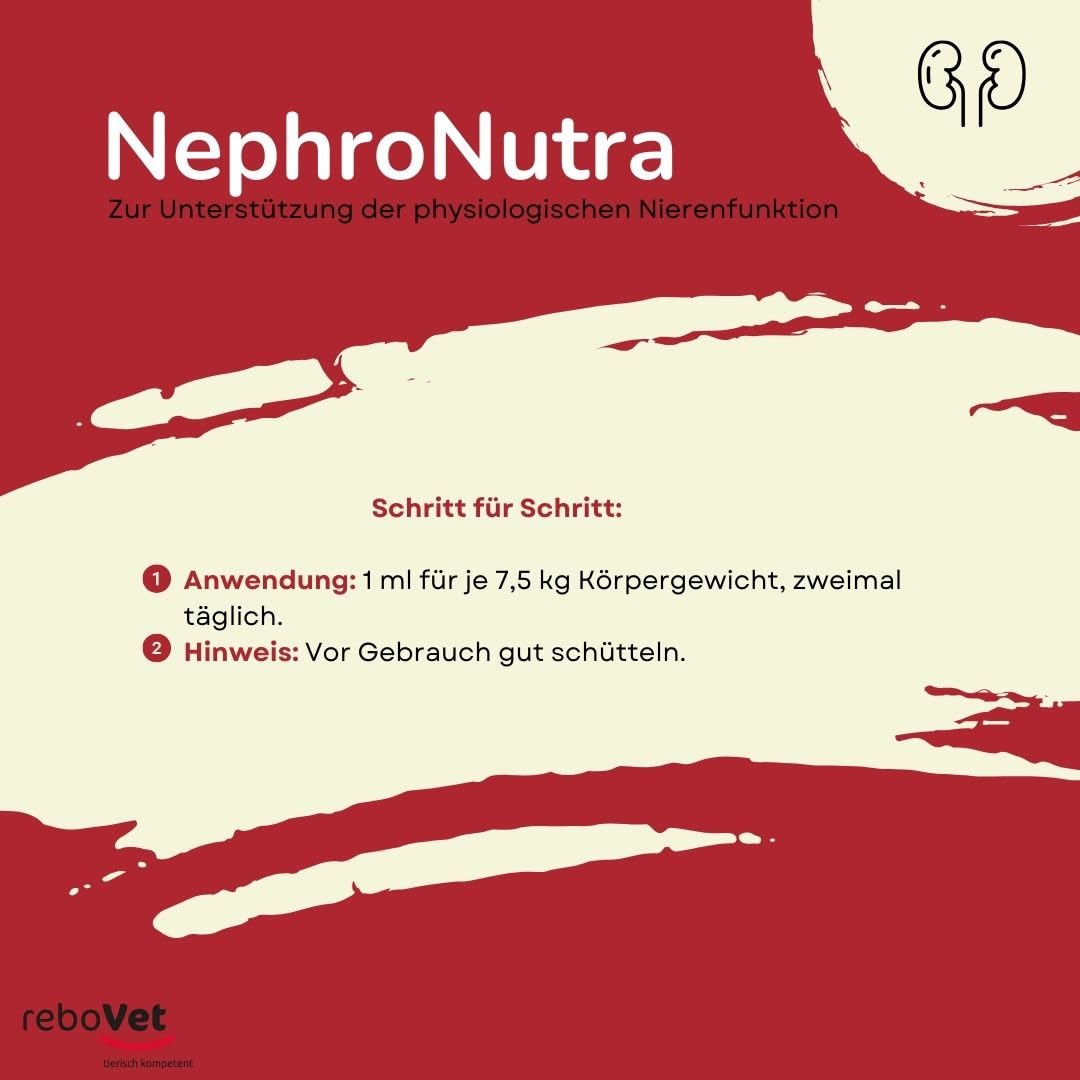 NephroNutra Ergänzungsfuttermittel für Hunde & Katzen: Unterstützt Nierenfunktion, Mit Phosphatbindern, Chitosan & B-Vitaminen, Flüssige Form für einfache Dosierung, 200ml