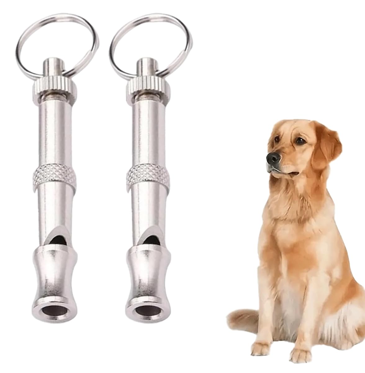 Lot de 2 sifflets à ultrasons réglables pour chien - Portable - Aide au dressage et au comportement - Sifflet supersonique pour le dressage des animaux de compagnie