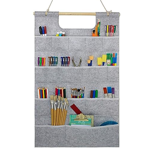 Chemlliy Wall Hanging Storage Bag with Pockets, Kitchen Accessory Shelves, Garden Tool Storage Rack