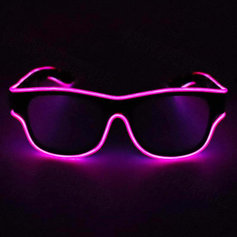 YUANYUYING LED Glasses, Wireless LED Party Glasses,USB Rechargeable-3 Light Modes (Steady/Slow/Fast Flash) | Glow Sunglasses for Raves, Concerts, Festivals (pink)